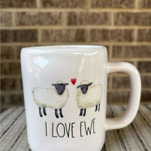 Rae Dunn White Mug with Sheep Design